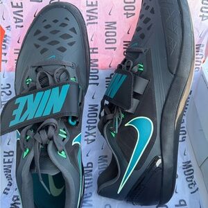 Nike Black and Turquoise Discus Throwing Shoes